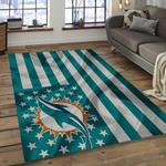 nfl miami dolphins football team logo rectangle area rug dark room mmd35