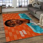 nfl miami dolphins football team logo rectangle area rug dark room mmd43