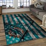 nfl miami dolphins football team logo rectangle area rug dark room mmd47
