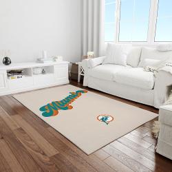 nfl miami dolphins football team logo rectangle area rug light room mmd10
