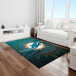 nfl miami dolphins football team logo rectangle area rug light room mmd13