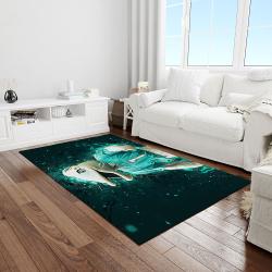 nfl miami dolphins football team logo rectangle area rug light room mmd14