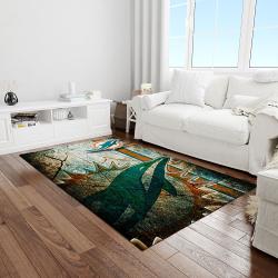 nfl miami dolphins football team logo rectangle area rug light room mmd17