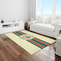 nfl miami dolphins football team logo rectangle area rug light room mmd26