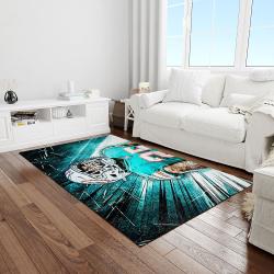 nfl miami dolphins football team logo rectangle area rug light room mmd40