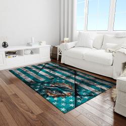 nfl miami dolphins football team logo rectangle area rug light room mmd47