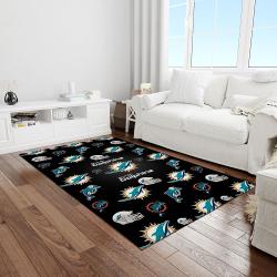 nfl miami dolphins football team logo rectangle area rug light room mmd50