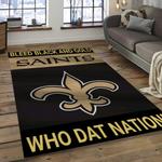 nfl new orleans saints football team logo rectangle area rug dark room nos01