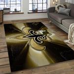 nfl new orleans saints football team logo rectangle area rug dark room nos02