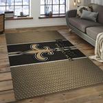 nfl new orleans saints football team logo rectangle area rug dark room nos03