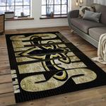 nfl new orleans saints football team logo rectangle area rug dark room nos04