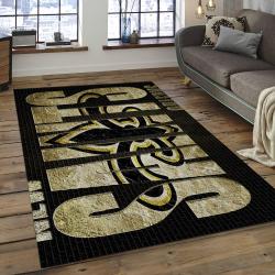 NFL New Orleans Saints Rectangle Rug Personalized Non-Slip Carpet Gift For Football Fans NOS04