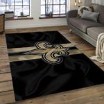 nfl new orleans saints football team logo rectangle area rug dark room nos06