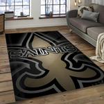 nfl new orleans saints football team logo rectangle area rug dark room nos10