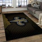 nfl new orleans saints football team logo rectangle area rug dark room nos15