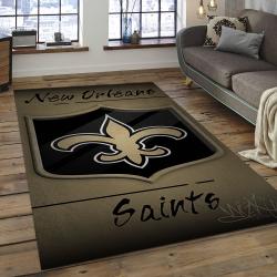 NFL New Orleans Saints Rectangle Rug Personalized Non-Slip Carpet Gift For Football Fans NOS16