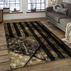 NFL New Orleans Saints Rectangle Rug Personalized Non-Slip Carpet Gift For Football Fans NOS17