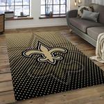 nfl new orleans saints football team logo rectangle area rug dark room nos18