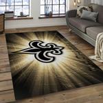 nfl new orleans saints football team logo rectangle area rug dark room nos20
