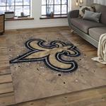 nfl new orleans saints football team logo rectangle area rug dark room nos21