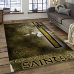 nfl new orleans saints football team logo rectangle area rug dark room nos23