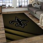 nfl new orleans saints football team logo rectangle area rug dark room nos25