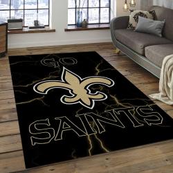NFL New Orleans Saints Rectangle Rug Personalized Non-Slip Carpet Gift For Football Fans NOS26
