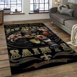 nfl new orleans saints football team logo rectangle area rug dark room nos38