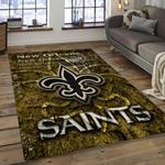 nfl new orleans saints football team logo rectangle area rug dark room nos39