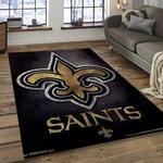 nfl new orleans saints football team logo rectangle area rug dark room nos43