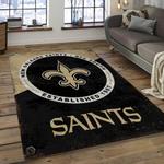 nfl new orleans saints football team logo rectangle area rug dark room nos45
