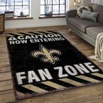 nfl new orleans saints football team logo rectangle area rug dark room nos46