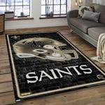 nfl new orleans saints football team logo rectangle area rug dark room nos47
