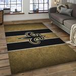 nfl new orleans saints football team logo rectangle area rug dark room nos49