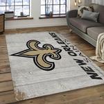 nfl new orleans saints football team logo rectangle area rug dark room nos51