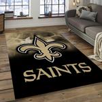 nfl new orleans saints football team logo rectangle area rug dark room nos52