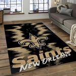 nfl new orleans saints football team logo rectangle area rug dark room nos59