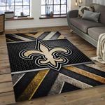 nfl new orleans saints football team logo rectangle area rug dark room nos60