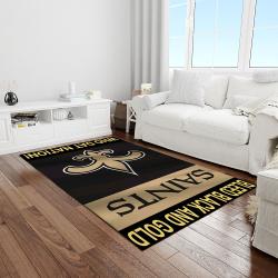 nfl new orleans saints football team logo rectangle area rug light room nos01