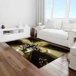 nfl new orleans saints football team logo rectangle area rug light room nos02