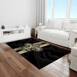 nfl new orleans saints football team logo rectangle area rug light room nos06