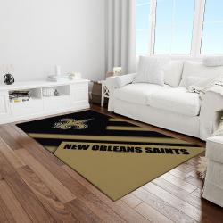 nfl new orleans saints football team logo rectangle area rug light room nos07