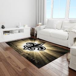 nfl new orleans saints football team logo rectangle area rug light room nos20