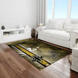 nfl new orleans saints football team logo rectangle area rug light room nos23