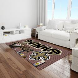nfl new orleans saints football team logo rectangle area rug light room nos33