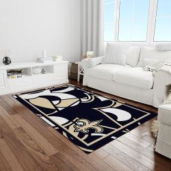 nfl new orleans saints football team logo rectangle area rug light room nos34