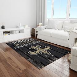 nfl new orleans saints football team logo rectangle area rug light room nos40