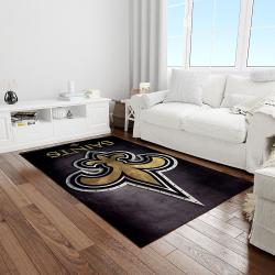 nfl new orleans saints football team logo rectangle area rug light room nos43