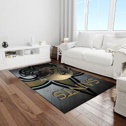 nfl new orleans saints football team logo rectangle area rug light room nos44
