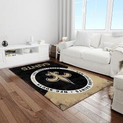 nfl new orleans saints football team logo rectangle area rug light room nos45